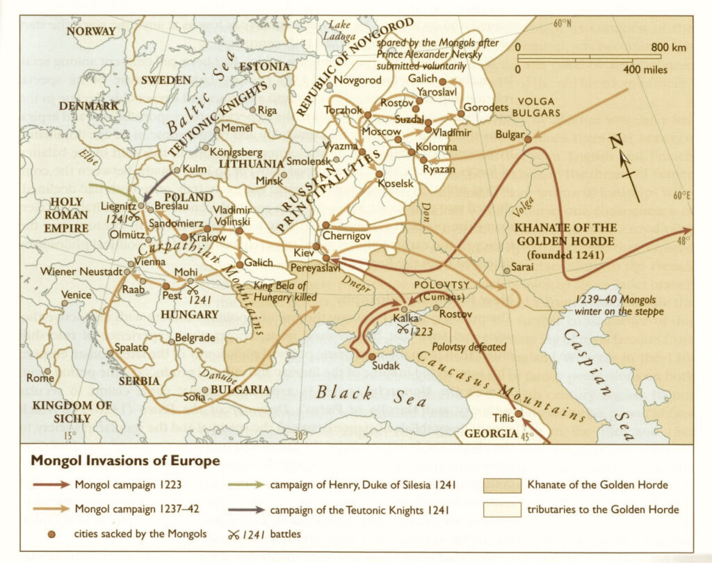 Genghis Khan invasion map